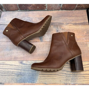 Hush Puppies Spaniel Brown Leather Heeled Ankle Boots Booties Brown Leather 9W